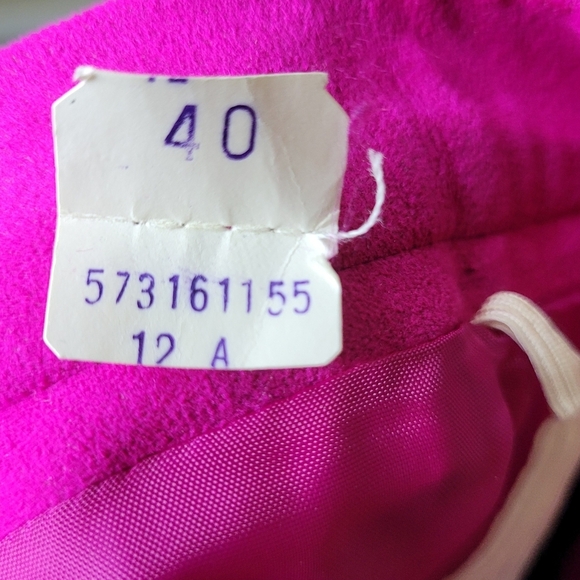 Herbert Grossman Vintage Skirt Suit Magenta Pink Suede Ladylike 80s Size 12 USA - Picture 9 of 13